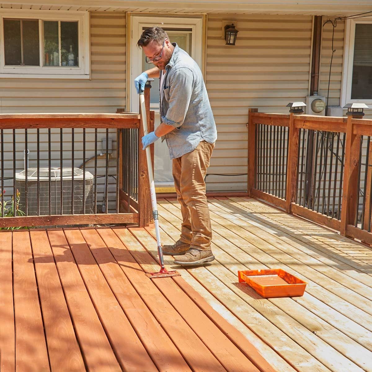 Comment revernir une terrasse avec une teinture pour terrasse à base d acrylique 