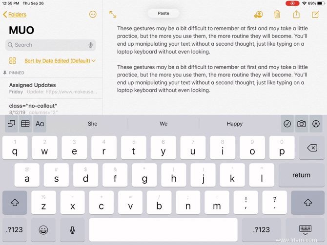 Comment utiliser les gestes multitâches et d édition de texte sur iPadOS 