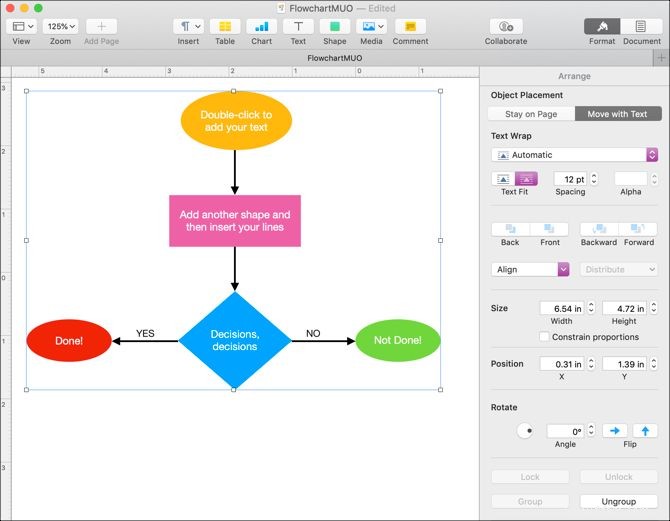 Comment créer un organigramme simple dans Pages sur Mac 