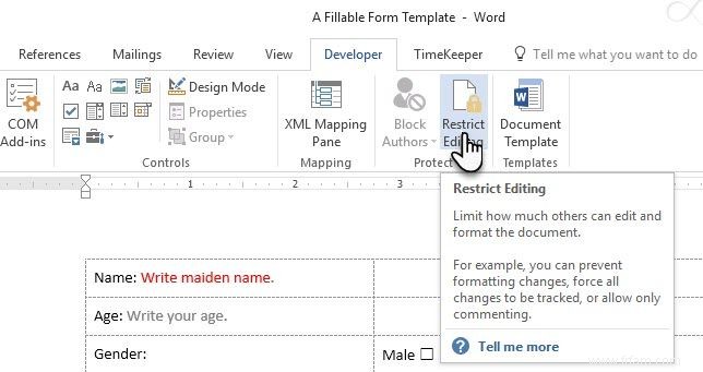 Créez un formulaire à remplir dans Word 2016 et collectez des données en toute simplicité 