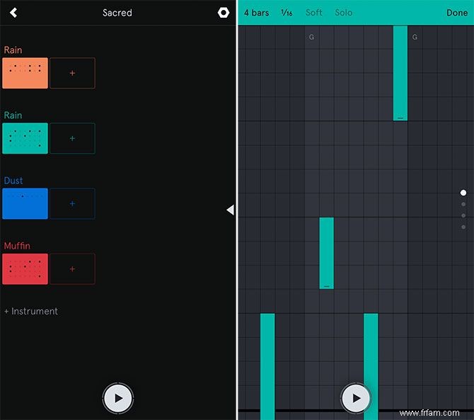 Passer à GarageBand :faire de la musique avec Auxy pour iPhone et iPad 