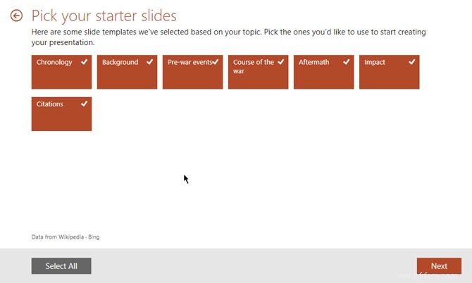 PowerPoint QuickStarter décrit instantanément toute nouvelle présentation et vous démarre du bon pied 