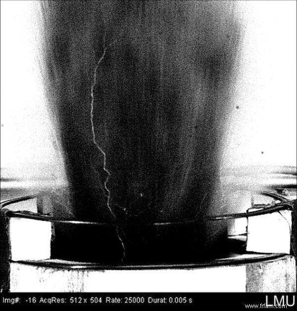 Orage volcanique dans le laboratoire 