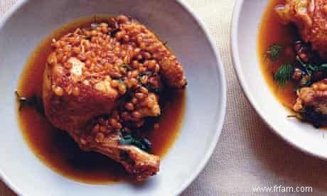 La recette de Nigel Slater pour le poulet au four, le blé et l aneth 