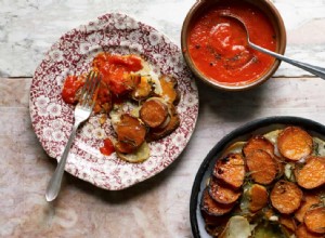Un plateau de patates douces rôties, quatre plats faciles 