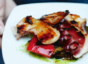 Poulpe grillé aux poivrons et aubergine – recette 