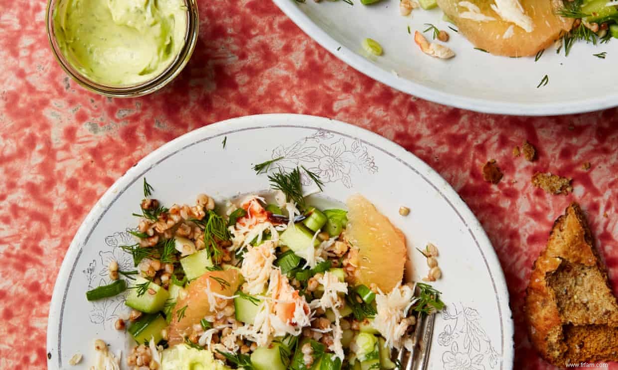 Le cuisinier du week-end :oh, j aime bien être au bord de la mer - Salade de crabe et crevettes en pot de Thomasina Miers 