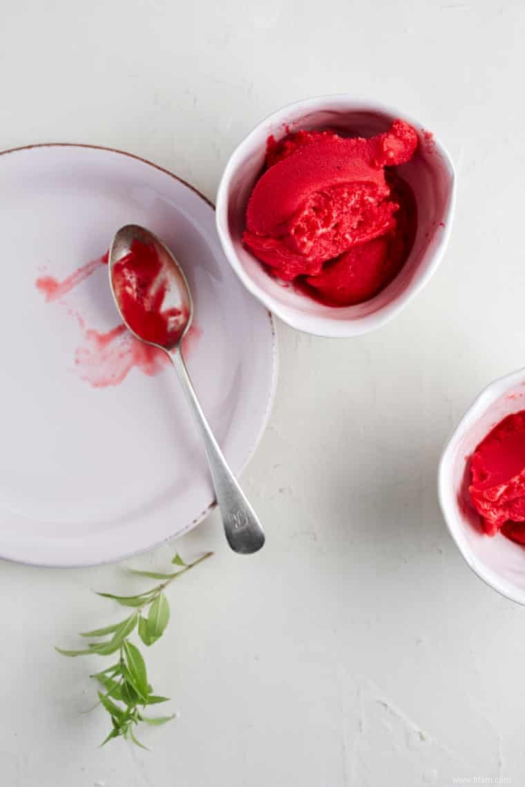 La recette de Claire Ptak du sorbet framboise verveine citronnée 