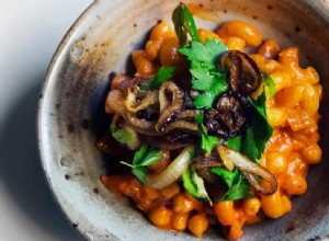Macaroni de Nigel Slater, pois chiches et sauce tomate 