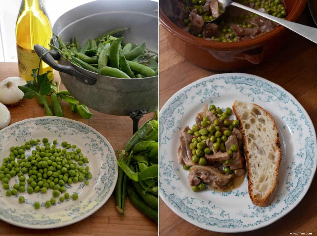 La recette de Rachel Roddy pour l agneau et les petits pois 