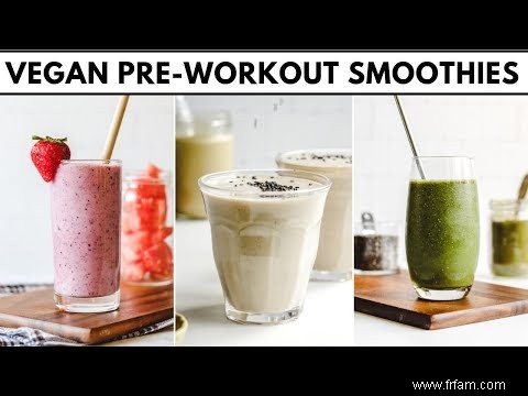 5 recettes de smoothies végétaliens pré-entraînement (rapides et super savoureux) 